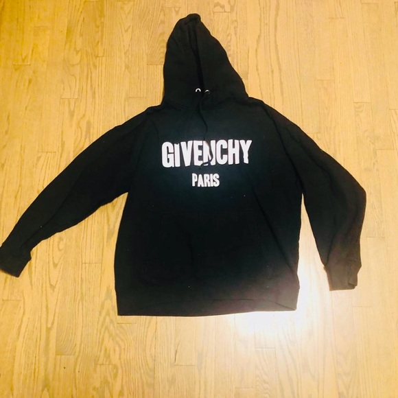 Givenchy Sweaters - GIVENCHY Black Women’s Hoodie with White Logo, Size Medium